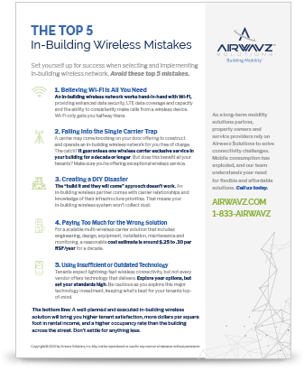 Top 5 In-Building Wireless Mistakes Flyer